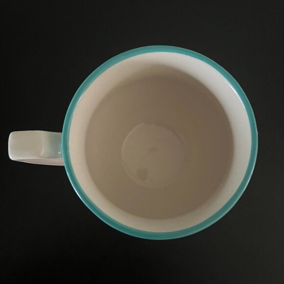 THE PIONEER WOMAN Turquoise Pedestal & Red Starburst Off-White Ceramic Cup Mug - Picture 7 of 11